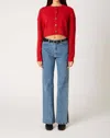 Nia Enzo Crop Cardigan In Red In Red