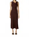Nia Fairfax Midi Dress In Oxblood In Brown