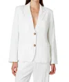 Nia Felix Blazer In White And Black Pinstripe In Multi
