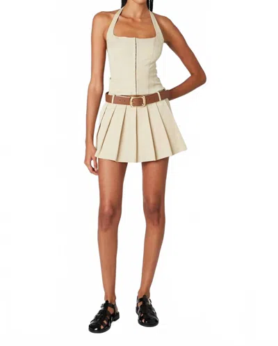 Nia Fennel Pleated Skort In Biscotti In Multi