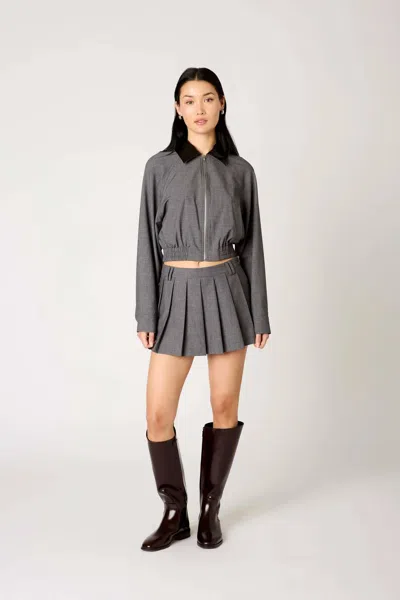 Nia Fennel Pleated Skort In Charcoal In Gray