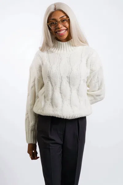 Nia Fiji Knit Sweater In Ivory In White