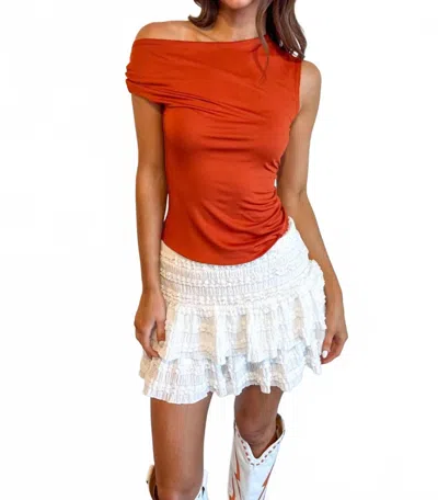 Nia Fraise Off-the-shoulder Top In Orange