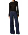 Nia Frank Open Knit Sweater In Black In Black