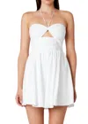 Nia Fred Halter Mini Dress In White In White