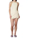 Nia Terry Cloth Wrap Skirt In Vanilla In Beige