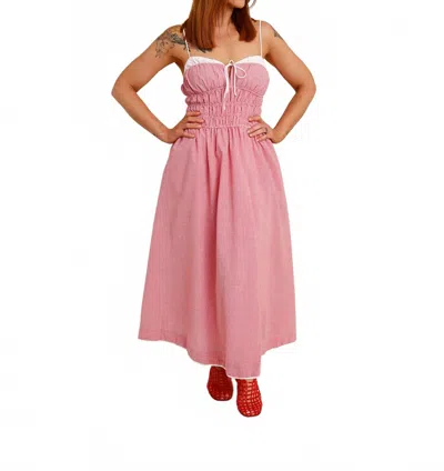 NIA GINGHAM MIDI DRESS IN RED