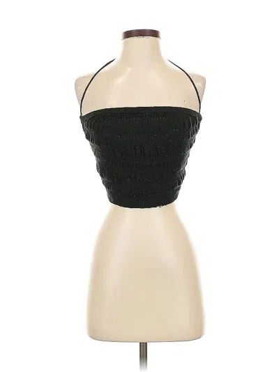 Pre-owned Nia Halter Top Black Strapless Neckline Tops