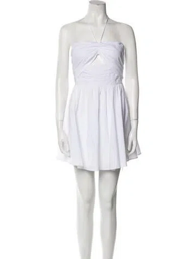 Pre-owned Nia Halterneck Mini Dress In White