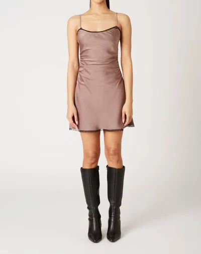 Nia Honor Mini Dress In Taupe In Grey