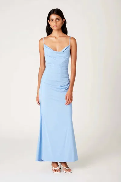 Nia Ina Cowl Neck Maxi Dress In Lake In Blue