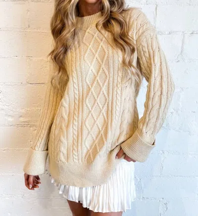 Nia Josie Sweater Dress In Ivory In Beige