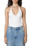Nia Kaia Rib Halter Tank In White