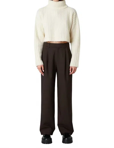 Nia Kara Wide Leg Trouser In Espresso In Brown