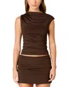 Nia Marge Asymmetric Top In Brown