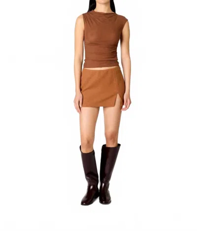Nia Marge Sleeveless Top In Brown
