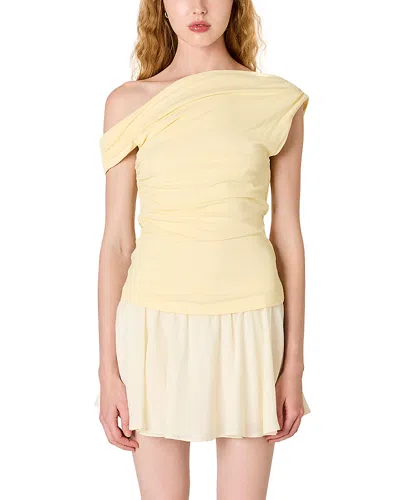 Nia Mariposa One Shoulder Top In Yellow