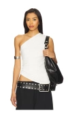 Nia Max Asymmetrical Top In White In White