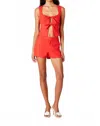 Nia Micro Short In Cherry In Red