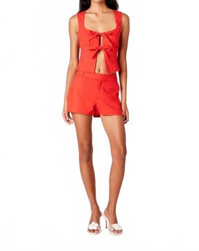 Nia Micro Short In Cherry In Red