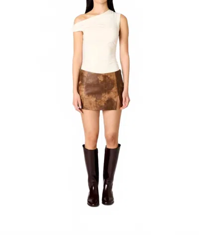 Nia Moon Mini Skort In Saddle In Brown