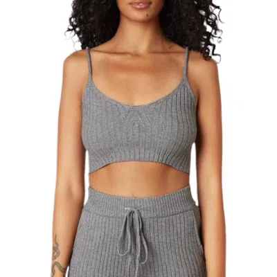 Nia Naomi Sweater Tank Top In Charcoal In Gray