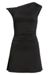 Nia Noa One-shoulder Minidress In Black