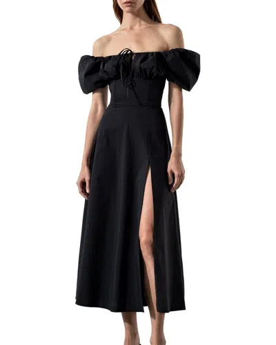 Nia Off-the-shoulder Mini Dress In Black