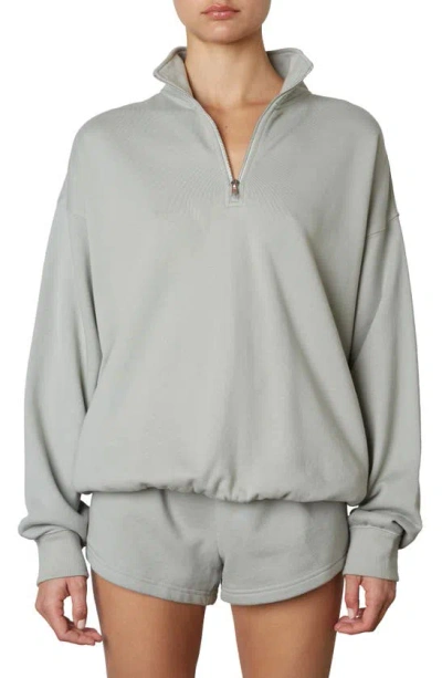 Nia Oversized Quarter-zip Pullover In Gray
