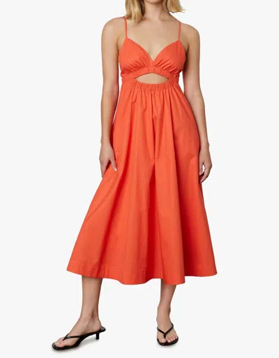 Nia Peek A Boo Dress In Tomato In Orange