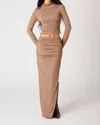 Nia Pia Long Sleeve Open Back Top In Mushroom