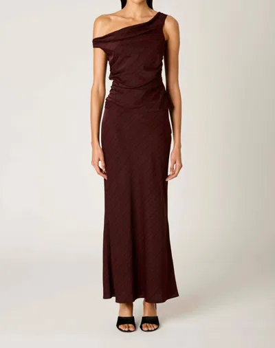 Nia Ravello Midi Skirt In Oxblood In Brown