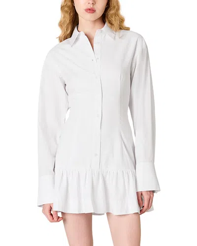 Nia Rayo Button Front Mini Dress In White