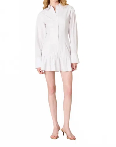 Nia Rayo Mini Dress In White