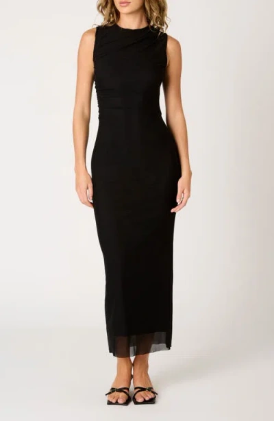 Nia Reese Sleeveless Body-con Maxi Dress In Black
