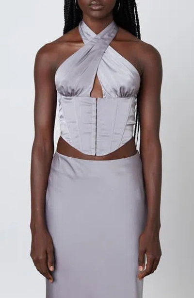 Nia Ren Corset Top In Silver