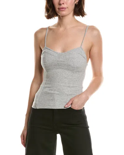 Nia Ribbed Hacci Corset Tank In Gray