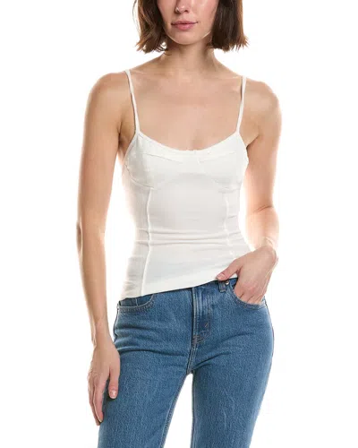 Nia Ribbed Hacci Corset Tank In White