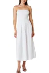 Nia River Dress In White In Grey