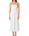 Nia River Dress In White In Grey