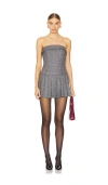 Nia Rose Pleated Bandeau Mini Dress In Black