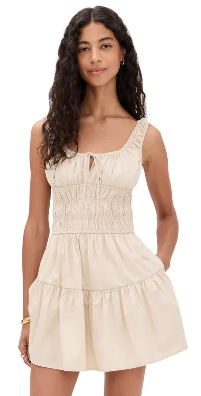 Nia Salt Sleeveless Fit And Flare Mini Dress In Neutral
