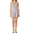 Nia Salt Stripe Cotton Mini Sundress In Silver