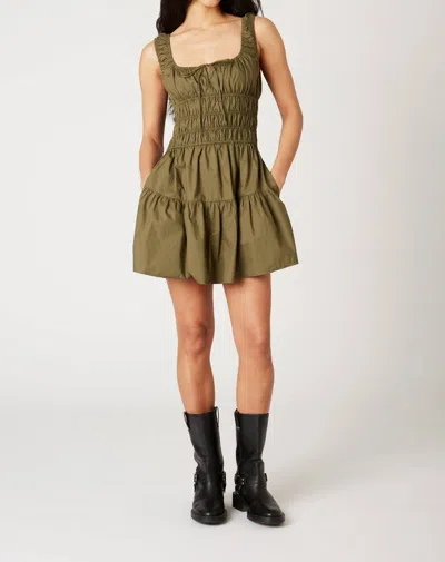 Nia Salt Mini Dress In Khaki In Green