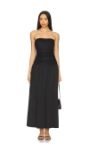 Nia Santal Slinky Bandeau Midaxi Dress In Black
