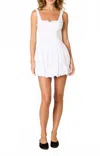 Nia Sleeveless Bubble Hem Mini Dress In White In White