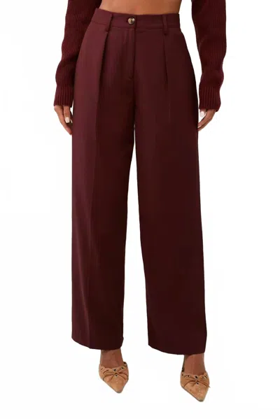 Nia Sly Wide Leg Pant In Cherry Cola In Brown