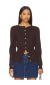 Nia Sophia Cardigan In Brown