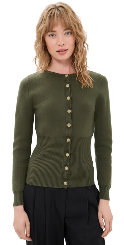 Nia Sophia Cardigan In Olive In Green