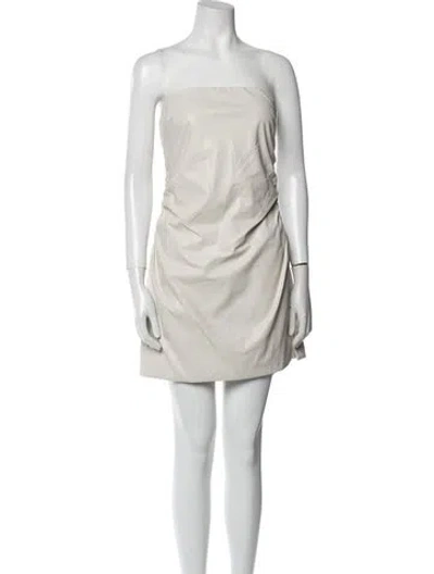 Pre-owned Nia Strapless Mini Dress In Neutral